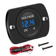 Car Voltmeter, 12V Voltage Gauge Meter Battery Tester with Blue Light Digital