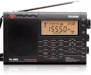 TECSUN PL-660 Black FM/LW/MW/SW/AIR Air Band BCL Mini Radio With 100V AC Adapter