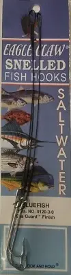 Eagle Claw 3/0 Snelled Saltwater Fishing Hooks