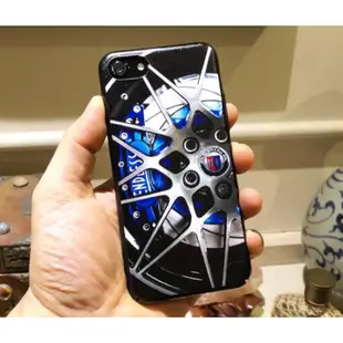 BMW ALPINA 手機殼 硬殼 卡鉗 樣式 蘋果 iPhone 6 6s 7 8 x plus 非強化玻璃材質 鋁圈