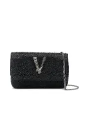 Versace Virtus Rhinestone-Embellished Shoulder Bag