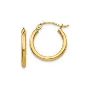 Finest Gold 2 x 17 mm 14K Yellow Gold Lightweight Tube Hoop Earrings, Pair