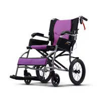 在飛比找Yahoo奇摩購物中心優惠-【輪椅B款】康揚 KM-2501 旅弧輪椅 紫色座墊 珍珠銀