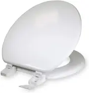 Lift-Off Front Round Closed Molded Wood Toilet Seat Slow Adjustable Hinge(White)