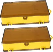 Kisangel 2pcs Double Fishing Tool Box Durable Lure Container with Buckle Design for Convenient Outdoor Storage and Organization of Fishing Gear