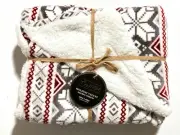 Amy Miller Home Holiday Velvet Sherpa Throw Blanket 50" x 60" by AM Home NEW