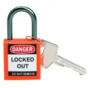 Brady 118928 Lockout Padlock,Kd,Orange,1-2/5"H,Pk6