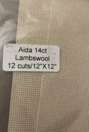14 Count Lambswool Aida Cloth Fabric 12 Cuts 12 X 12 Beige Rustic Primitive