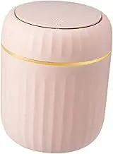 Perfk Small Desktop Trash Can Garbage Bin Mini Desktop Storage Box Waste Basket for Desk Kitchen Living Room Household Coffee Table, Pink