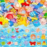 [X Hot Popcorn] 100 Pcs Summer Ocean Resin Charms Cute Sea Animals Flatback Accessories Crab Shells Starfish Octopus Cabochons Charms for Jewelry Cellphone Case Scrapbooking Embellishments Diy Making