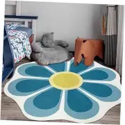 Large Round Flower Rug 63 Inch,Floral Circle Area Rug Living Room Bedroom