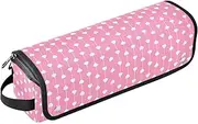 [sanluoli] Hair Tool Travel Bag for Women with Iron Mat Waterproof Hair Tools Travel Organizer Peach Lines Hearts Lovely