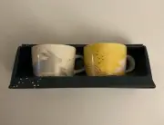 Starbucks Demitasse Bunny Rabbit Zodiac 3 Fl Oz Espresso Cups Set RARE NEW