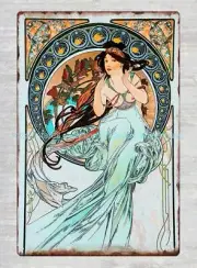 unique wall art The Arts Music 1898 Alphonse Mucha art nouveau metal tin sign