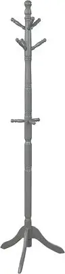 Tangkula Wood Coat Rack Freestanding, Entryway Height Adjustable Grey