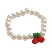 Unique Red Cherry Rings Elastic Bead String Rings