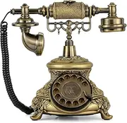 Dyna-Living Vintage Telephone Antique Phone Rotary Old Fashion Phone Vintage Landline Phone Decor, Ringtone Volume Adjustable Rotary Retro Telephone for Home or Office Use