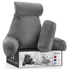 Clara Clark Reading Pillow, Back Rest Pillow for Sitting in Bed with Arms for...