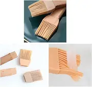 Totority 2Pcs Silicone Basting Brush with Wooden Flat Handle Food Grade Kitchen Utensil for BBQ Grilling Baking Marinades Heat Resistant Flexible Bristles for Precise Control