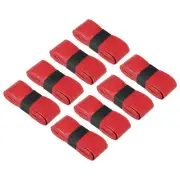 8Pcs Anti Slip Sweatband Absorbent PU Tennis Badminton Racket Grip Tape Red
