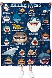 [LARIAU] Shark Blanket, Shark Gifts, Shark Stuff, 50 * 60 Plush Shark Blanket, Shark Decor, Shark Themed Gifts, Whale Shark Gifts, Shark Things, Adult Shark Blanket, Shark Room Decor, Gifts for Shark Lovers