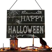 Halloween Door Decoration | Wood Witch Hat Door Hanger | Happy Halloween Door Sign Spooky Wall Plaques for Rustic Farmhouse Home Decorations