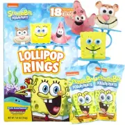 SpongeBob Lollipop Rings 18 Count Individually Wrapped Birthday Party Favors