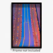 Pixel Art Poster - Sky Blue Lane (8 Bit Psychedelic Trippy Video Game Print)