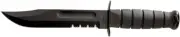 Ka-bar USA Fighting Knife. Black. Part Serrated.