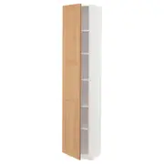 METOD high cabinet with shelves, white/Vedhamn oak, 40x37x200 cm