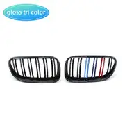 For BMW 3-Series E92 E93 M3 Coupe LCI 2010-2013 2Pcs Car Style Black Front Kidney Double Slat Grill Grille M Color