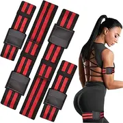Blood Flow Restriction Bands for Legs, Arms, Glutes Occlusion Training bfr bands for Women help gain Muscle Building for Exercising your Thigh Butt & Squat Fitness Strong Premium Elastic Strap, Pack 4