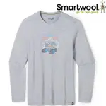 SMARTWOOL SNOWCAT TREK 男款 塗鴉長TEE/美麗諾羊毛長袖T恤 鏟雪車 SW016682 545 淺灰