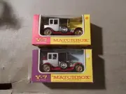 2 LESNEY MATCHBOX MODELS OF YESTERYEAR Y-7 1912 ROLLS-ROYCE PURPLE & PINK BOX