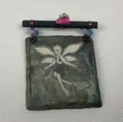 J Diller Raku Southwestern Art Pottery Wall Decor Tile Art Fairy Small NIB