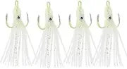 GANAZONO 4Pcs Night Light Fishing Bait Octopus Hooks Artificial Deep Sea Lures for Night Fishing Durable Flexible Design Fish Attractant