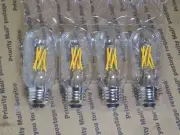 4 PACK T45/T14 LED Bulb Dimmable, 6W Tubular Light Bulbs EDISON 3000K NEW BXS