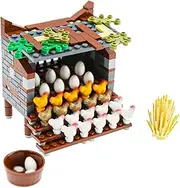 BrickBounty 203 Pcs Farm Animal Chicken Coop Building Blocks Set Compatible with Major Brands Hen-Cat-Dog-House-Plant DIY Toy Brick Building Toys Kids Boys & Girls