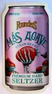 FOUNDERS MAS AGAVE SELTZER 4 3/4 inch Beer STICKER Label, Grand Rapids, MICHIGAN