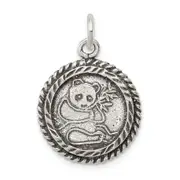 Sterling Silver Antiqued Panda Bear Charm