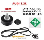 OEM Serpentine Belt, Belt Idler Pulley For Audi v6 3.2 2011A4Q, 2008-10 A5Q, Q5 (for: Audi)