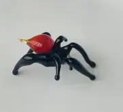 SPIDER~Collectible Hand Blown Art Glass Figurine~Handmade Tiny Animal~UNIQUE