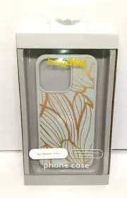 Heyday Hard Shell Phone Case for iPhone 13 Pro Botanical Green Gold New
