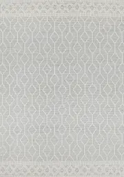 Copacabana Lattice Light Grey Wool Rug