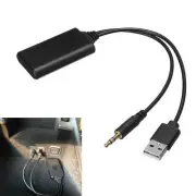 Car Wireless Bluetooth Receiver USB 3.5mm Aux Music Player Audio Cable Adapter