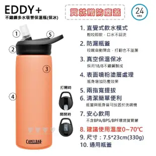 【CAMELBAK】600ml eddy+多水吸管保冰/溫水瓶(保溫杯/隨行杯/保溫瓶)