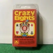 Vintage Whitman Crazy Eights Card Game Complete W Rules In Plastic Holder 1951