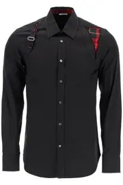 [ALEXANDER MCQUEEN] ALEXANDER MCQUEEN macqueen tartan harness shirt for 15 1/2 Black