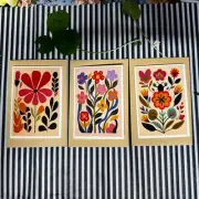 Art Floral Greeting Card Set - A