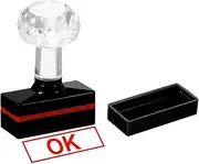 uxcell OK Stamp Self Inking, Red Ink Office Stamps Pre Inked Message Stamp Refillable Business Stamp, Black